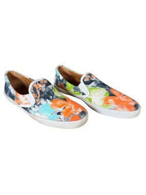 Jimmy Choo Women's Neon Floral Canvas Demi Slip On Sneakers Size EU 42 US 9